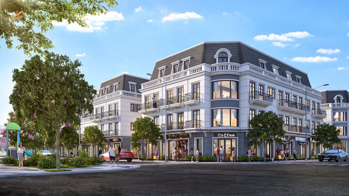 Vincom Shophouse Điện Bi&ecirc;n c&oacute; kiến tr&uacute;c hiện đại, ấn tượng, gi&uacute;p n&acirc;ng tầm đẳng cấp chủ sở hữu.