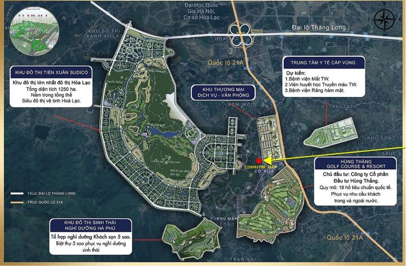 KĐT Tiến xu&acirc;n nằm trong tổng thể KĐT vệ tinh H&ograve;a Lạc.