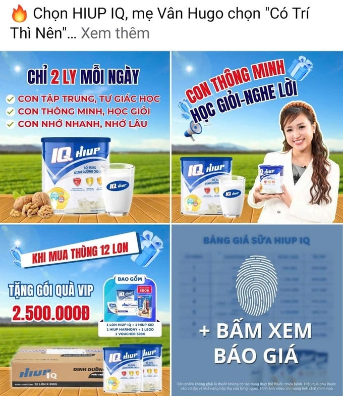 Nhan nhản c&aacute;c quảng c&aacute;o HIUP IQ thổi phồng c&ocirc;ng dụng c&oacute; thể gi&uacute;p trẻ tập trung, tự gi&aacute;c học, học giỏi, nghe lời...