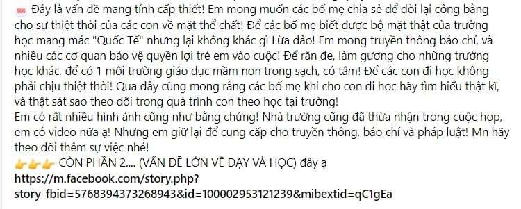 Trường Mầm non Quốc tế Mỹ Montessori (AMIS): Nhiều phụ huynh bức xúc về chất lượng bữa ăn - Ảnh 3