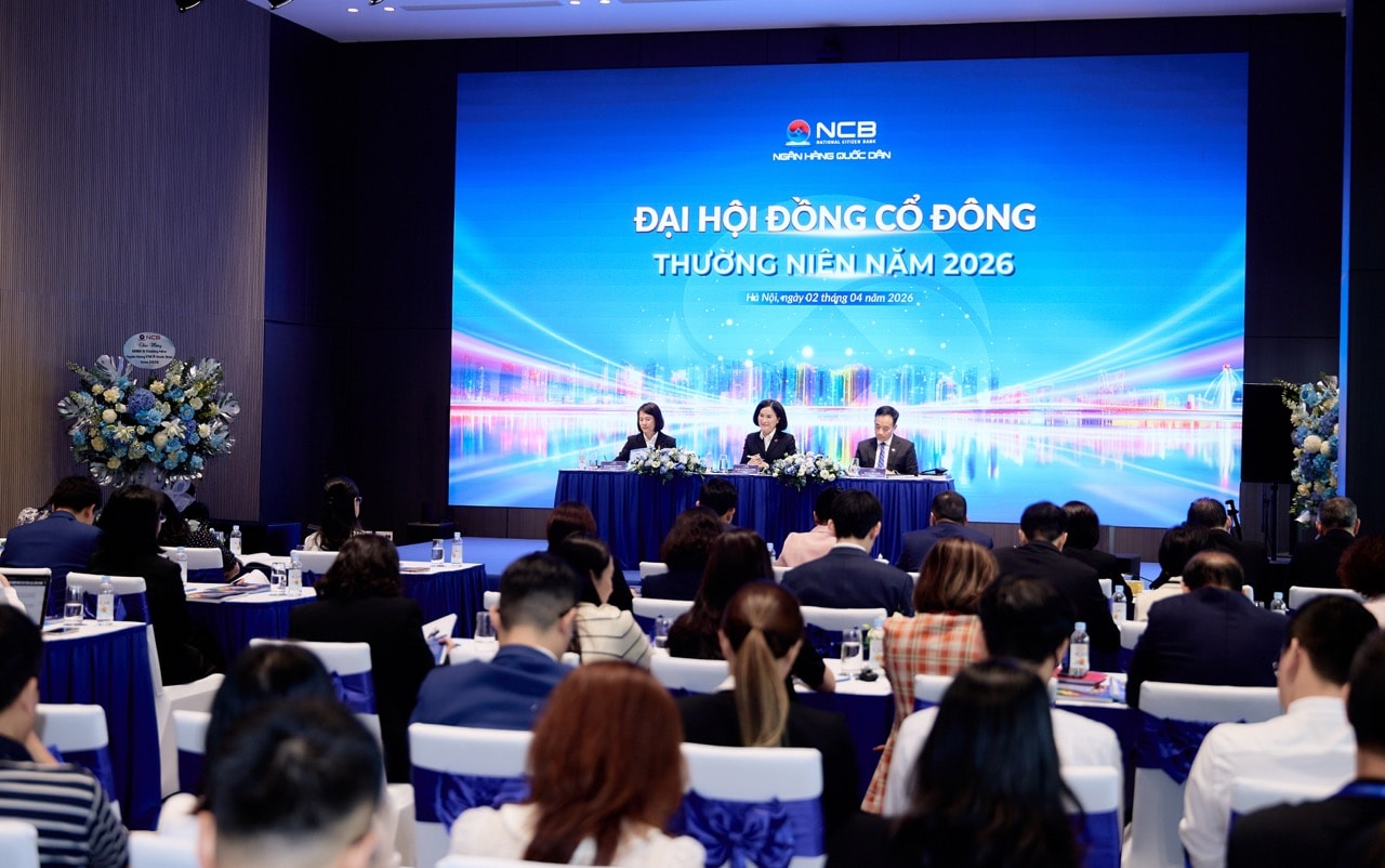 To&agrave;n cảnh Đại hội đồng cổ đ&ocirc;ng thường ni&ecirc;n 2026 của Ng&acirc;n h&agrave;ng TMCP Quốc D&acirc;n