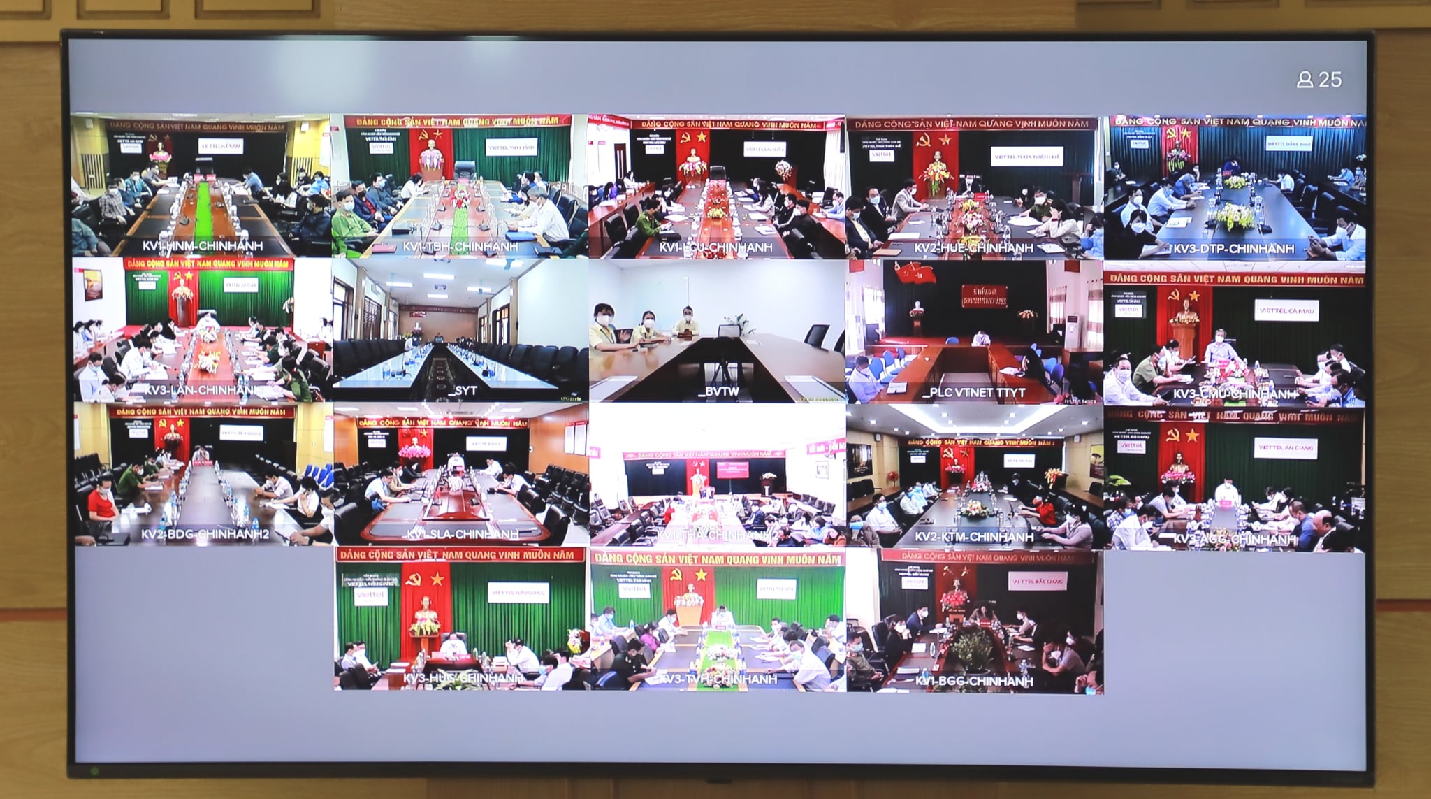 C&aacute;c điểm cầu dự họp trực tuyến.