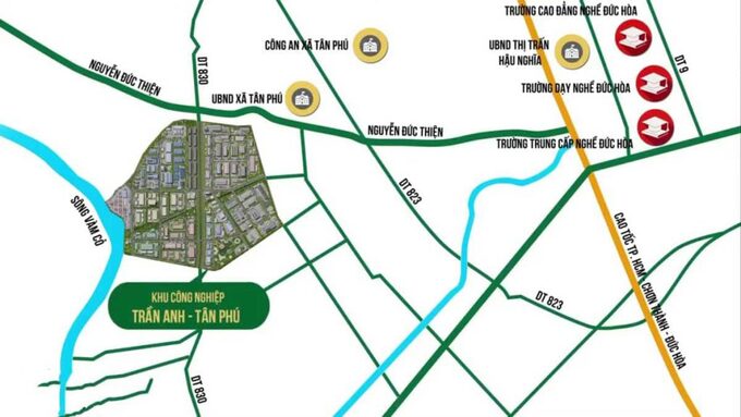 Vị tr&iacute; Dự &aacute;n Khu c&ocirc;ng nghiệp Trần Anh - T&acirc;n Ph&uacute;. Ảnh: Internet