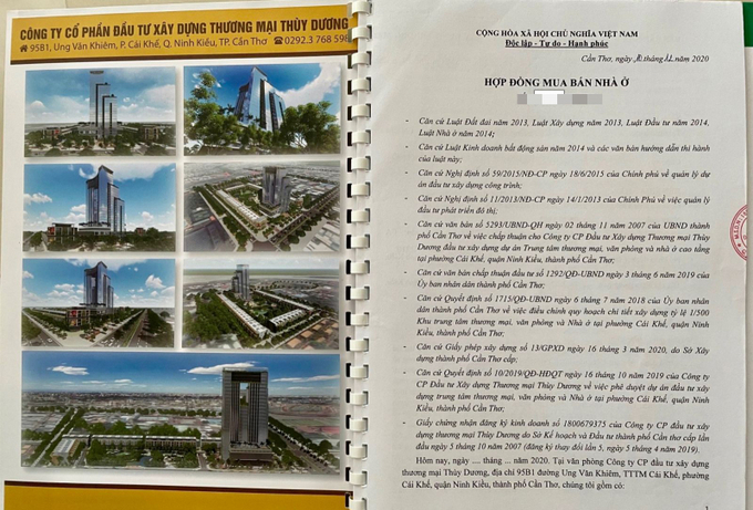 Hợp đồng mua b&aacute;n nh&agrave; ở của C&ocirc;ng ty Thuỳ Dương k&yacute; với kh&aacute;ch h&agrave;ng.