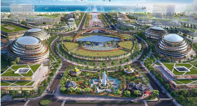 &nbsp;Phối cảnh&nbsp;một khu của 'si&ecirc;u dự &aacute;n' The Lotus Cam Ranh.