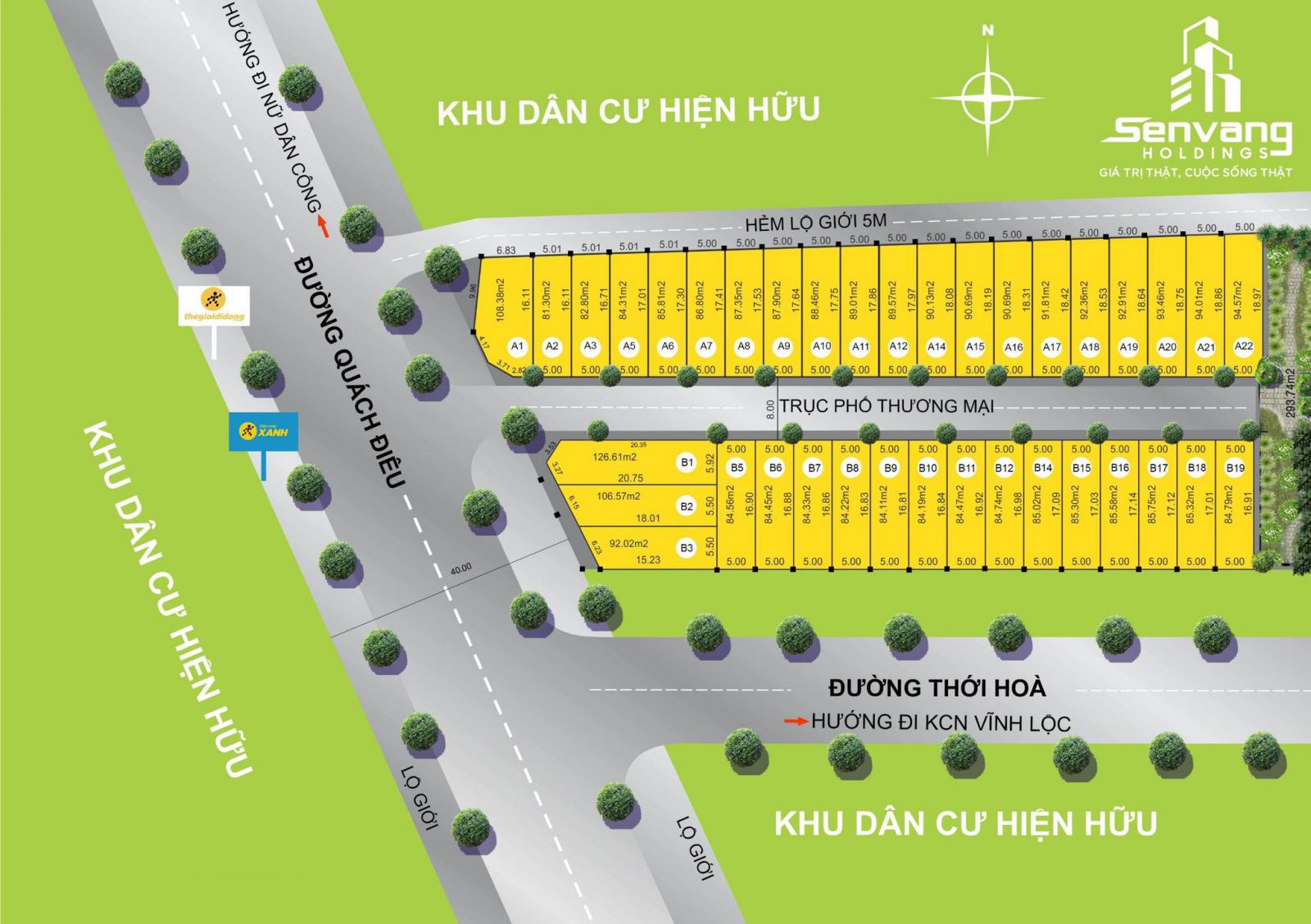 Sơ đồ ph&acirc;n l&ocirc; khu đất.