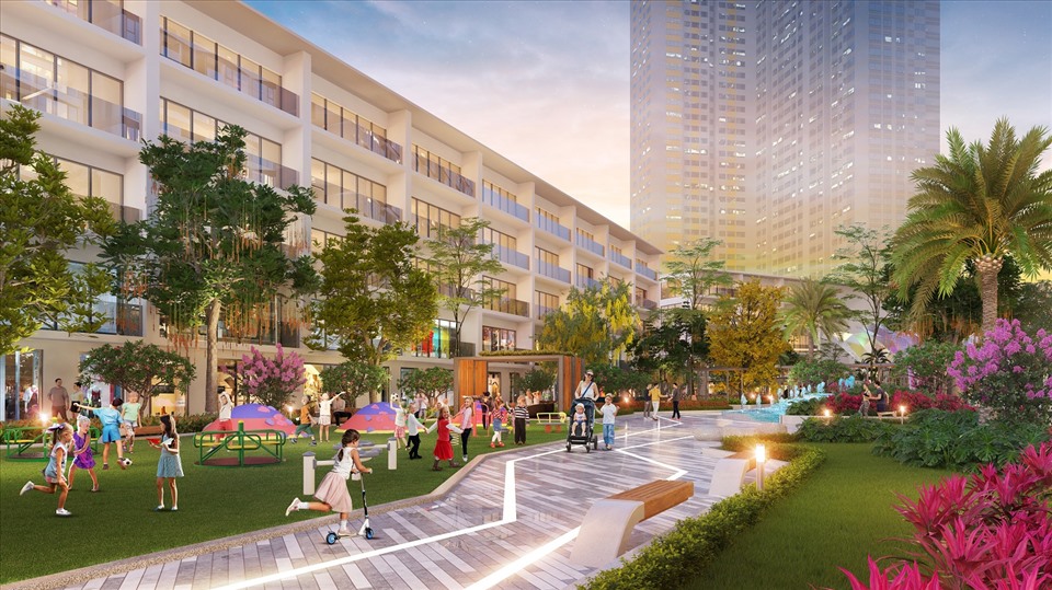 Một g&oacute;c khu vui chơi trẻ em xanh m&aacute;t trong nội khu Dự &aacute;n