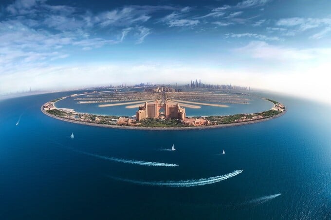"Đảo cọ" Palm Jumeirah tại Dubai. Ảnh: Atlantis.