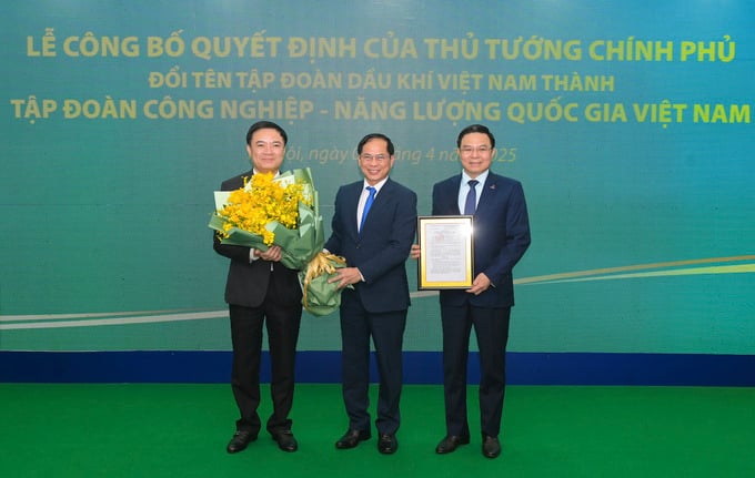 Ph&oacute; Thủ tướng B&ugrave;i Thanh Sơn đ&atilde; trao quyết định ch&iacute;nh thức đổi t&ecirc;n Tập đo&agrave;n Dầu kh&iacute; Việt Nam th&agrave;nh Petrovietnam. Ảnh: PVN