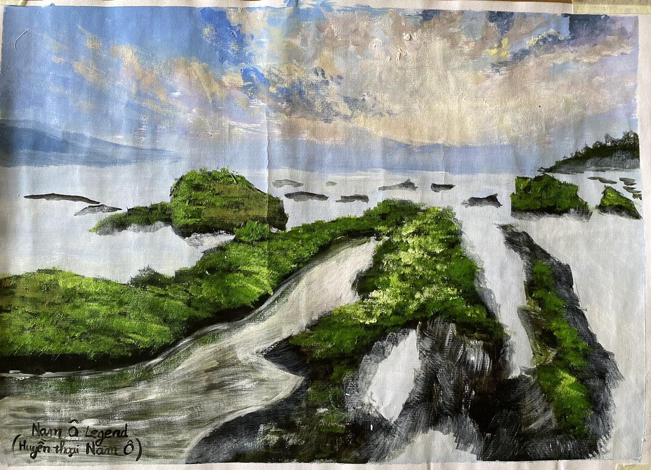 T&aacute;c phẩm "Thi&ecirc;n nhi&ecirc;n Nam &Ocirc; xanh" của th&iacute; sinh Huỳnh Thị Phương Trinh (ớp 8.2 - Trường THCS Thuận H&ograve;a - B&igrave;nh Thuận) với th&ocirc;ng điệp "Nghệ thuật bắt nguồn từ cuộc sống, h&atilde;y y&ecirc;u thi&ecirc;n nhi&ecirc;n, y&ecirc;u c&aacute;i đẹp. Hướng đến suy nghĩ xanh, h&agrave;nh động xanh, th&oacute;i quen xanh, t&iacute;nh c&aacute;ch xanh, con người xanh".