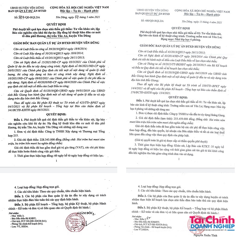 Y&#234;n Dũng, Bắc Giang: H&#224;ng loạt c&#225;c g&#243;i thầu vi phạm quy định ph&#225;p luật - Ảnh 1