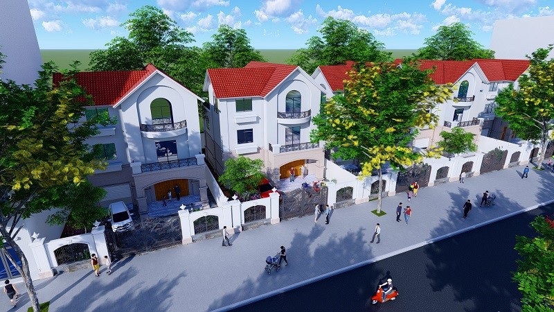 Phối cảnh dự &aacute;n Khu nh&agrave; ở L&agrave;ng hoa Tiền Phong, M&ecirc; Linh.