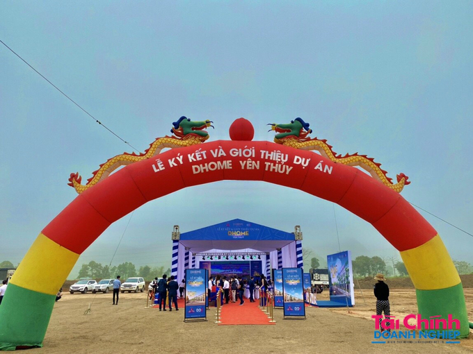 Dự &aacute;n Khu nh&agrave; ở Đồng Băng (t&ecirc;n thương mại: DHome Y&ecirc;n Thuỷ) tại huyện Y&ecirc;n Thuỷ chưa đủ điều kiện huy động vốn, chuyển nhượng v&agrave; kinh doanh bất động sản.