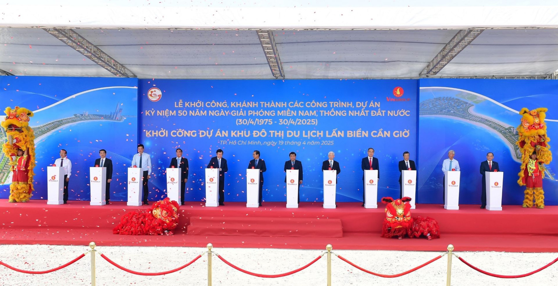 Khu đ&ocirc; thị du lịch lấn biển Cần Giờ - Vinhomes Green Paradise ch&iacute;nh thức bấm n&uacute;t khởi c&ocirc;ng.