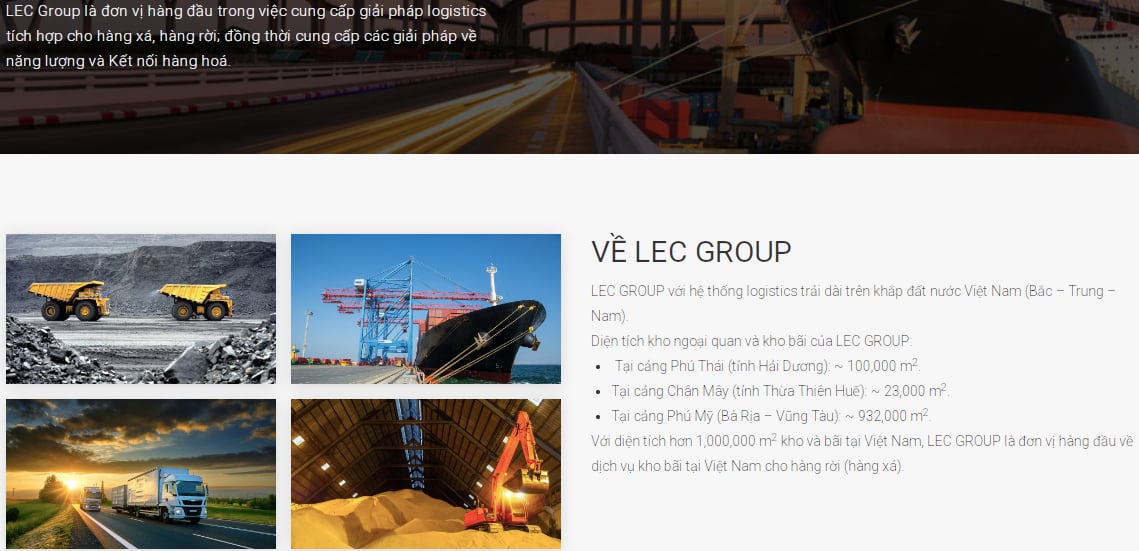 Giới thiệu về LEC Group tr&ecirc;n website.&nbsp;