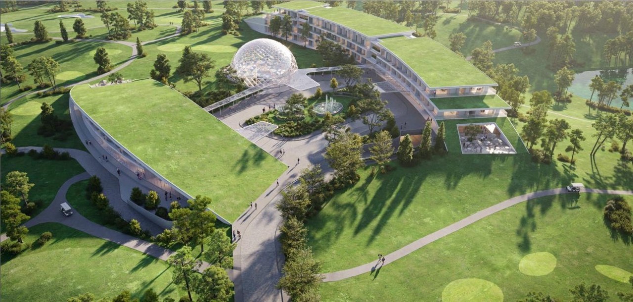 &nbsp;Phối cảnh đề xuất x&acirc;y dựng hầm giữ xe, kết hợp TTTM ở s&acirc;n golf Đồi C&ugrave;.