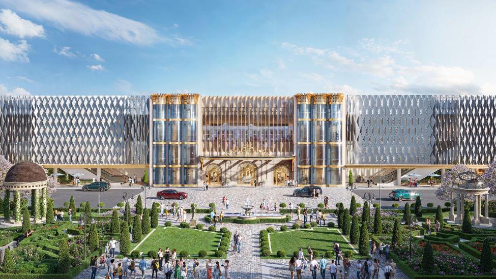 Kh&ocirc;ng gian xanh ấn tượng b&ecirc;n ngo&agrave;i trung t&acirc;m thương mại &nbsp;