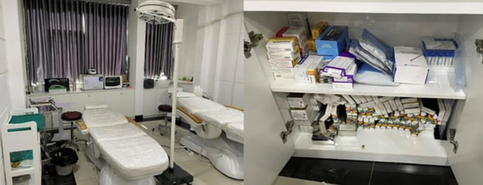 Dung cụ, trang thiết bị y tế tại tầng 3 của Nanozelle ở thời điểm kiểm tra (ảnh Sở Y tế Tp.HCM)