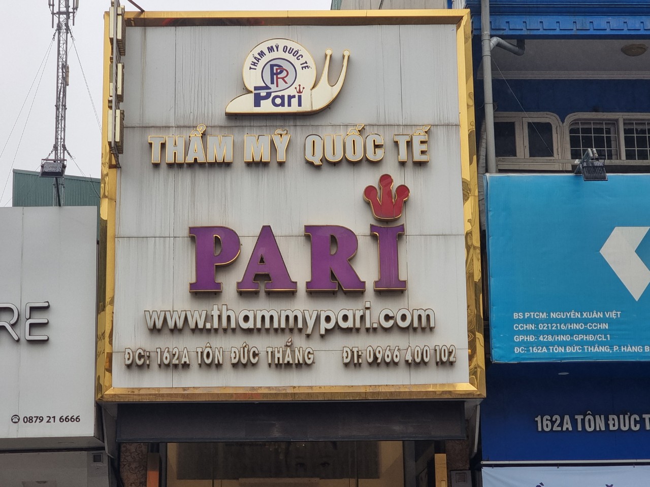 Thẩm Mỹ Quốc tế Pari số 162A, T&ocirc;n Đức Thắng, Đống Đa, H&agrave; Nội.