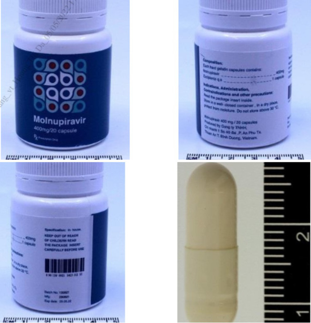H&igrave;nh ảnh thuốc giả Molnupiravir ph&aacute;t hiện tại Thụy Sỹ. Ảnh: VTV