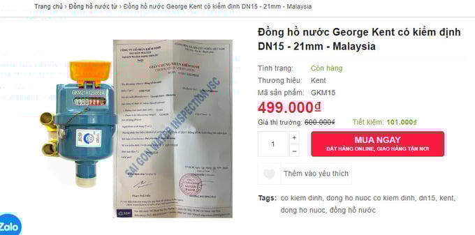 Với sản phẩm đồng hồ nước c&ugrave;ng nh&atilde;n hiệu, th&ocirc;ng số như Cấp nước Nh&agrave; B&egrave; y&ecirc;u cầu th&igrave; gi&aacute; tr&ecirc;n thị trường chỉ chưa tới 500.000/đồng một c&aacute;i trong khi SAWACO phải mua với gi&aacute; 719 ngh&igrave;n đồng/ c&aacute;i.