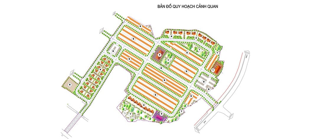 Bản đồ quy hoạch cảnh quan dự &aacute;n Khu d&acirc;n cư ph&iacute;a Đ&ocirc;ng đường Trần Hưng Đạo. Ảnh: AAV Group