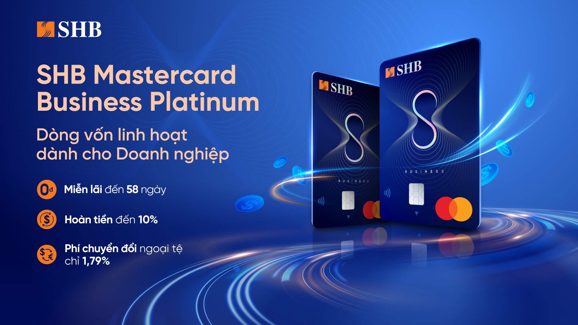 Thẻ t&iacute;n dụng doanh nghiệp SHB Mastercard Business Platinum mang đến những đặc quyền t&agrave;i ch&iacute;nh vượt trội, l&agrave; lựa chọn h&agrave;ng đầu d&agrave;nh cho c&aacute;c doanh nghiệp hiện đại