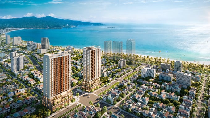 Phối cảnh minh họa tổ hợp Sun Costa Residence cận kề biển Mỹ Kh&ecirc;. Ảnh Sun Property