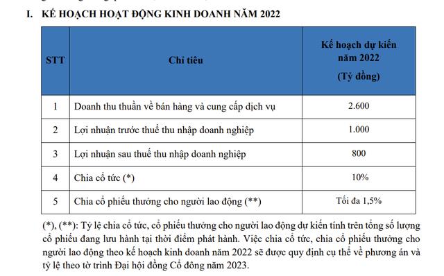 K&ecirc; hoạch hoạt động kinh doanh năm 2022 của KHG. Nguồn: KHG.