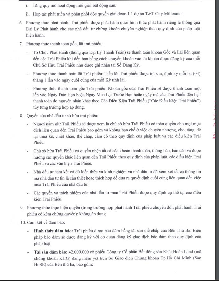 Th&ocirc;ng tin một l&ocirc; tr&aacute;i phiếu được đảm bảo bằng 42 triệu cổ phiếu KHG. Nguồn: HNX.