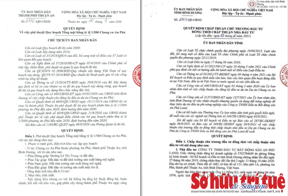 H&ocirc;̀ sơ pháp lý được giới thi&ecirc;̣u là của dự án&nbsp;Tecco Felice Homes nhưng thực t&ecirc;́ là những quy&ecirc;́t định của cơ quan chức năng c&acirc;́p cho dự án Chung cư An Phú.