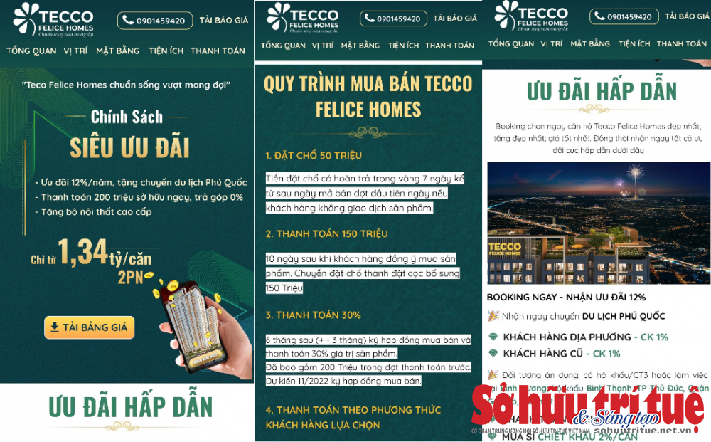 &nbsp;M&ocirc;̣t s&ocirc;́ th&ocirc;ng tin của dự án Tecco Felice Homes được rao bán tr&ecirc;n website chính thức của dự án.&nbsp;