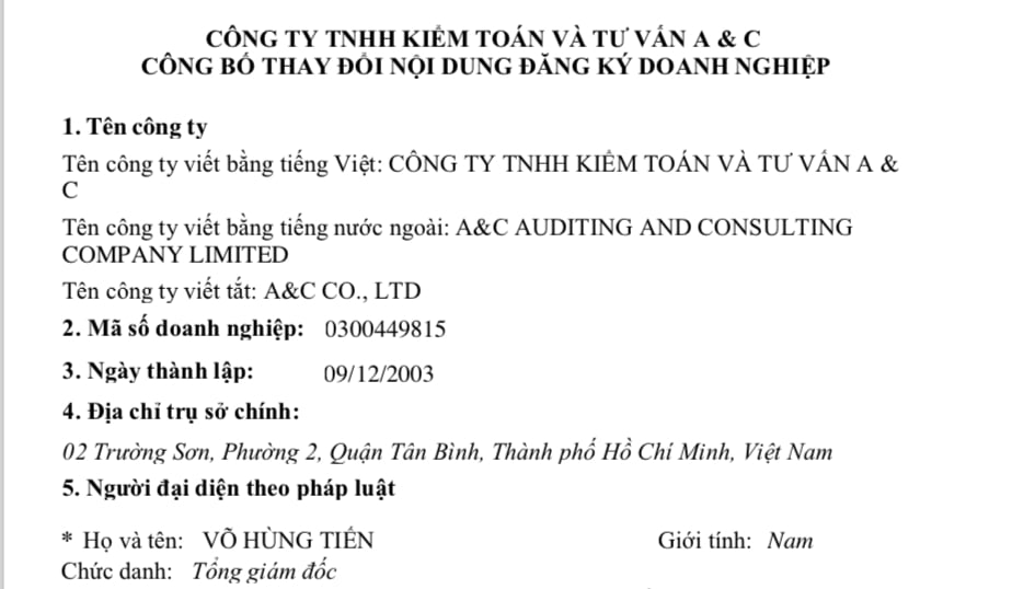 Kiểm toán và Tư vấn A&amp;C bị 'điểm tên' nhà thầu không đảm bảo uy tín - Ảnh 1