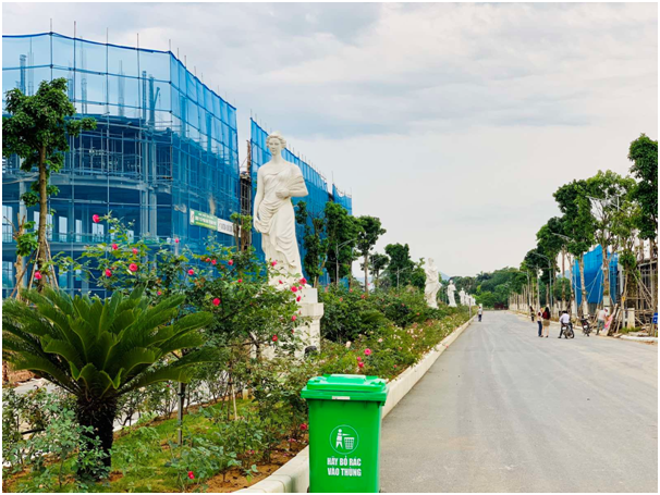 Hai d&atilde;y shophouse dọc Đại lộ ch&iacute;nh 30m Champs-Elysees đang dần hiện hữu