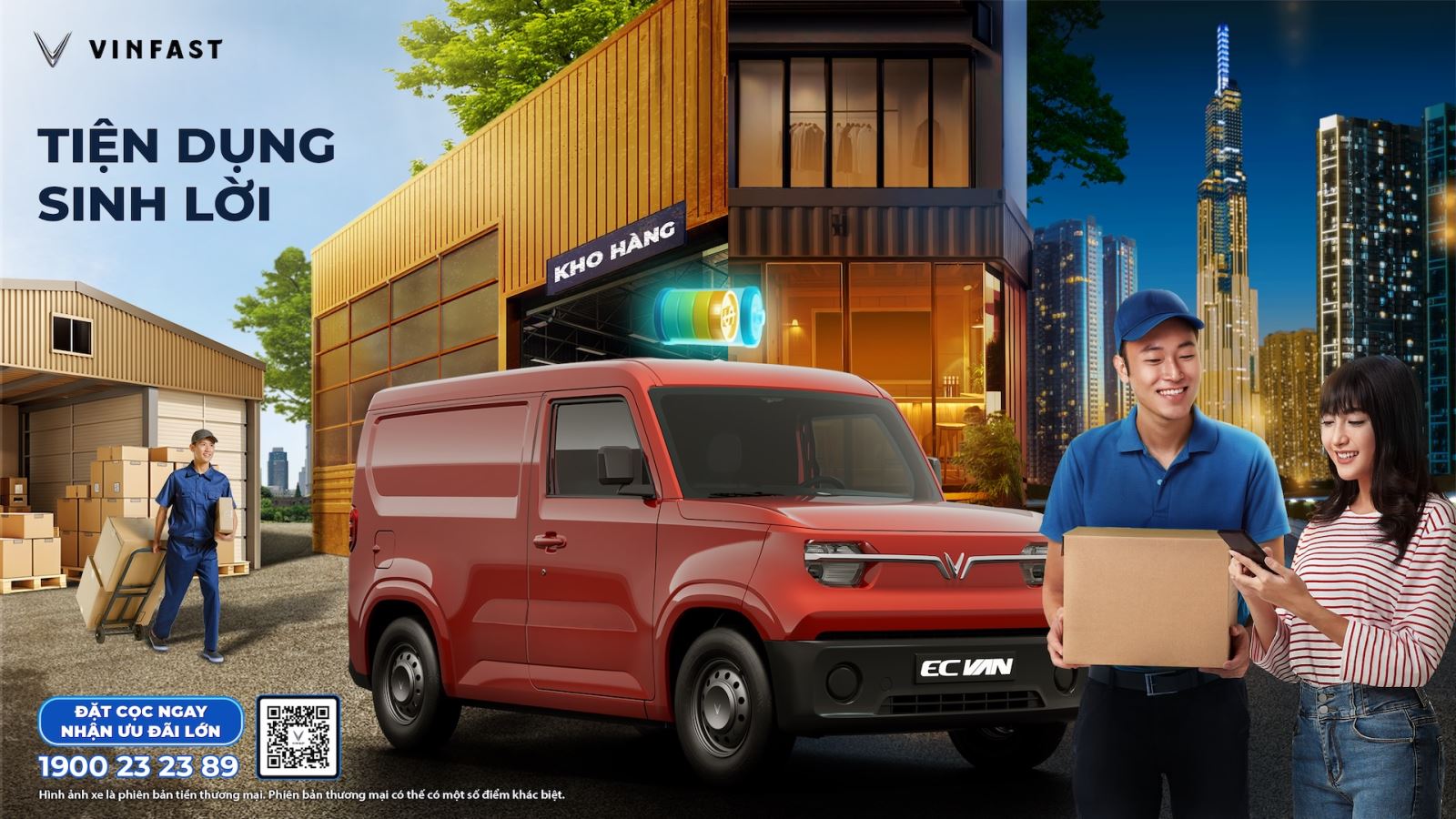 Nhận ngay 10 triệu đồng khi đặt cọc sớm xe điện chở h&#224;ng VinFast EC Van - Ảnh 1