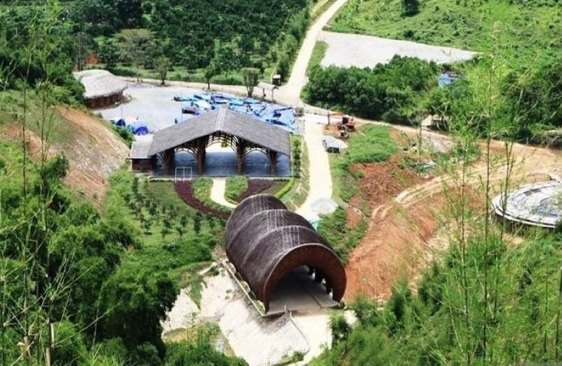 Một g&oacute;c dự &aacute;n C&ocirc;ng vi&ecirc;n sinh th&aacute;i tre luồng Thanh Tam BamBoo Ecopark.