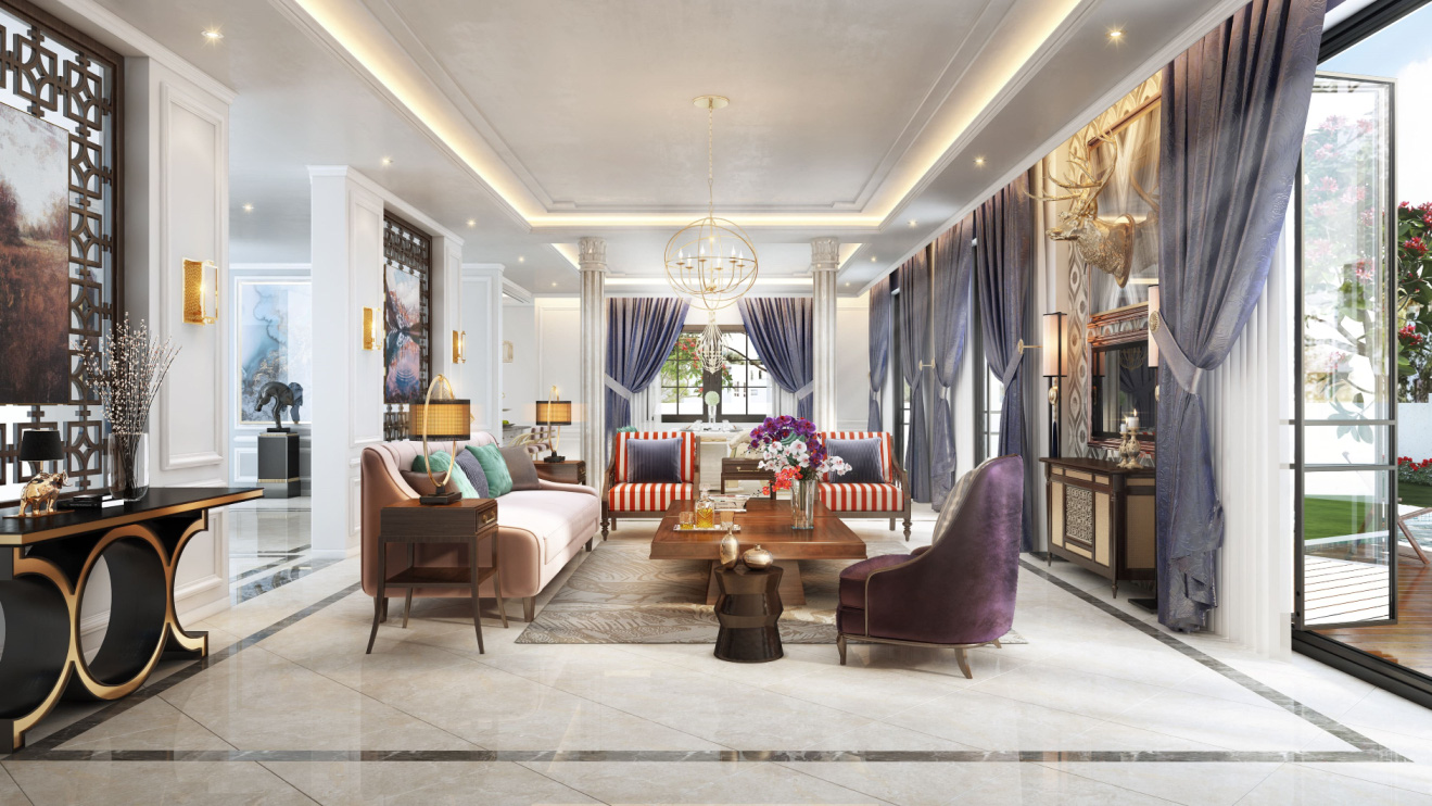 Nội thất biệt thự cao cấp với đường n&eacute;t qu&yacute; tộc &nbsp;