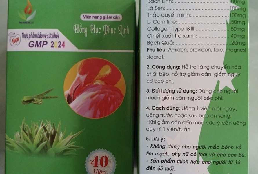 Vi&#234;n nang giảm c&#226;n Hồng Hạc Phục Linh chứa 3 chất cấm nguy hiểm - Ảnh 1
