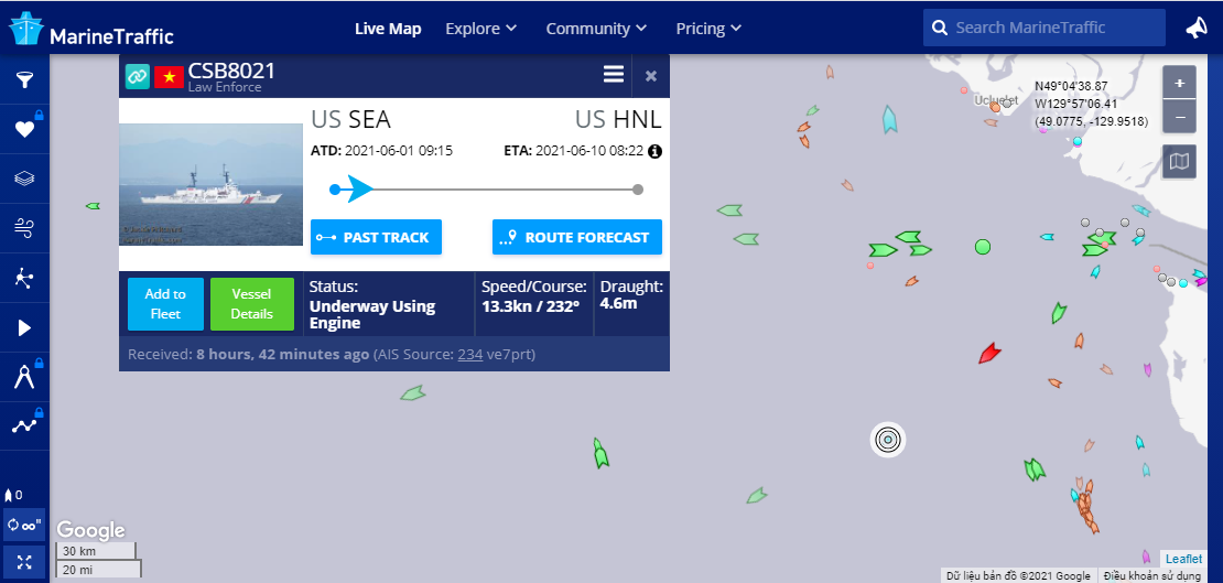 Cảnh sát biển Việt Nam chính thức tiếp nhận tàu CSB 8021 từ Mỹ: Đang trên đường trở về nước - Ảnh 3