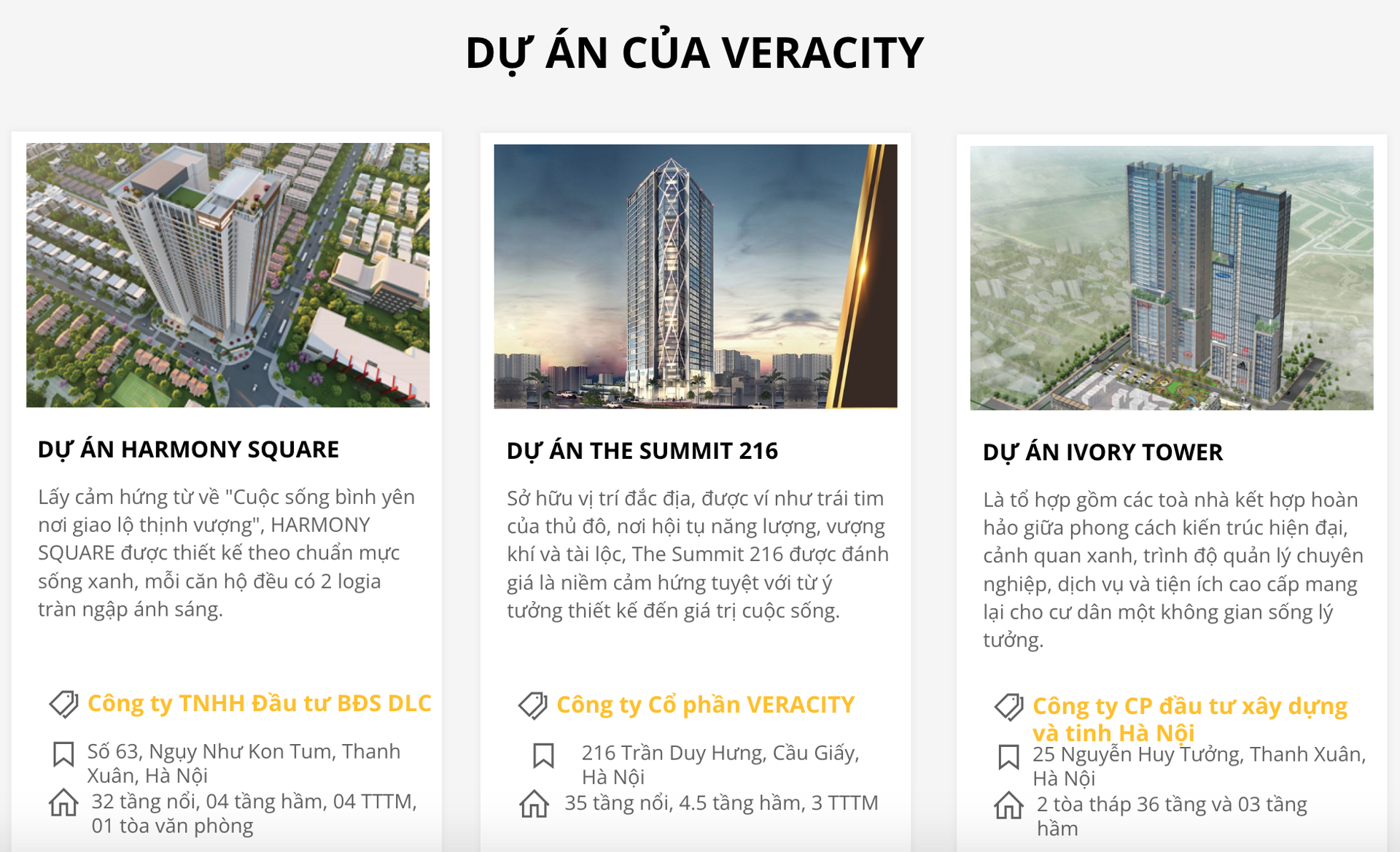 Ảnh: website của chủ đầu tư Veracity