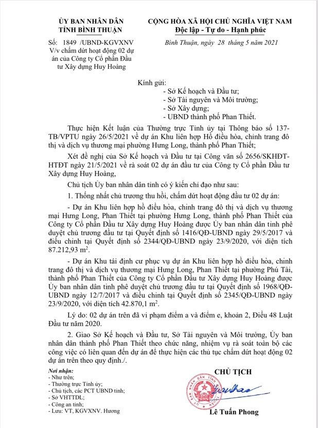 Thu hồi dự &aacute;n tr&ecirc;n &ldquo;đất v&agrave;ng&rdquo; ven biển Ocean Light Center Phan Thiết