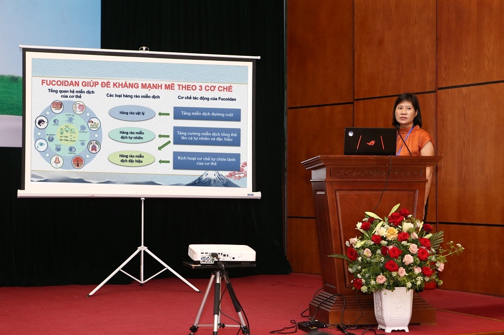 TS.BS. Vũ Thị Thanh - Trưởng ph&ograve;ng dinh dưỡng điều trị - Trung t&acirc;m dinh dưỡng l&acirc;m s&agrave;ng - BV Bạch Mai chia sẻ về lợi &iacute;ch của Fucoidan từ tảo n&acirc;u, gi&uacute;p cải thiện sức khỏe. &nbsp;