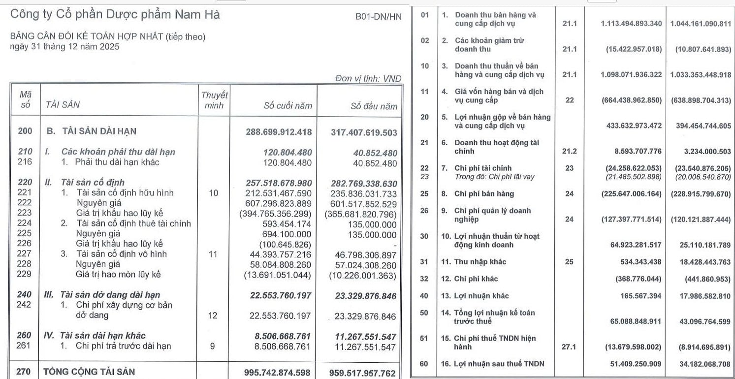 B&ecirc;n cạnh sự cố ph&aacute;p l&yacute; vừa qua, Nam H&agrave; vẫn duy tr&igrave; quy m&ocirc; doanh thu tr&ecirc;n 1.000 tỷ đồng mỗi năm v&agrave; nền tảng t&agrave;i ch&iacute;nh tương đối vững chắc.