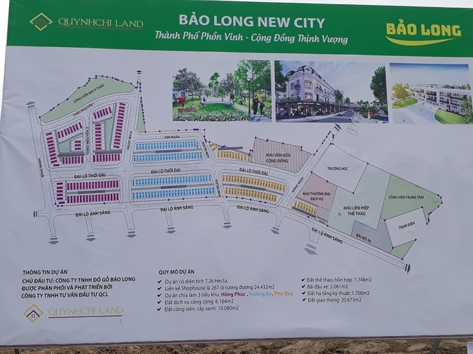 Biển quy hoạch chi tiết dự &aacute;n Bảo Long New City.