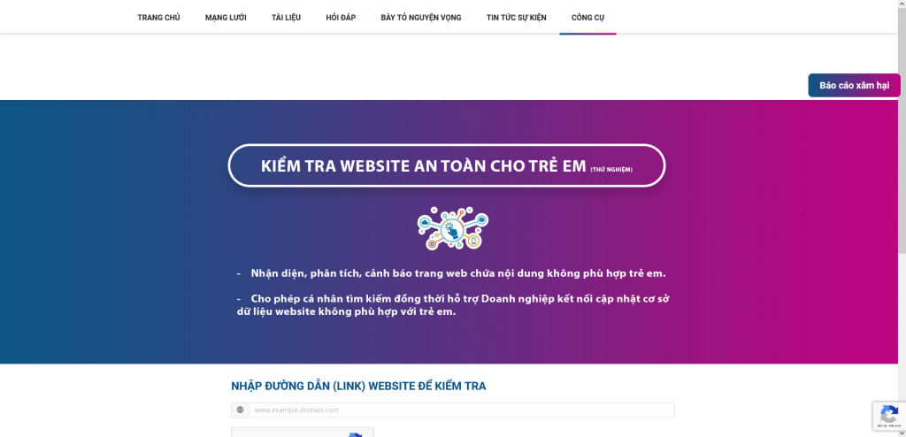 C&ocirc;ng cụ "Kiểm tra website an to&agrave;n cho trẻ em" vừa được đưa v&agrave;o vận h&agrave;nh thử nghiệm tr&ecirc;n trang vn-cop.vn