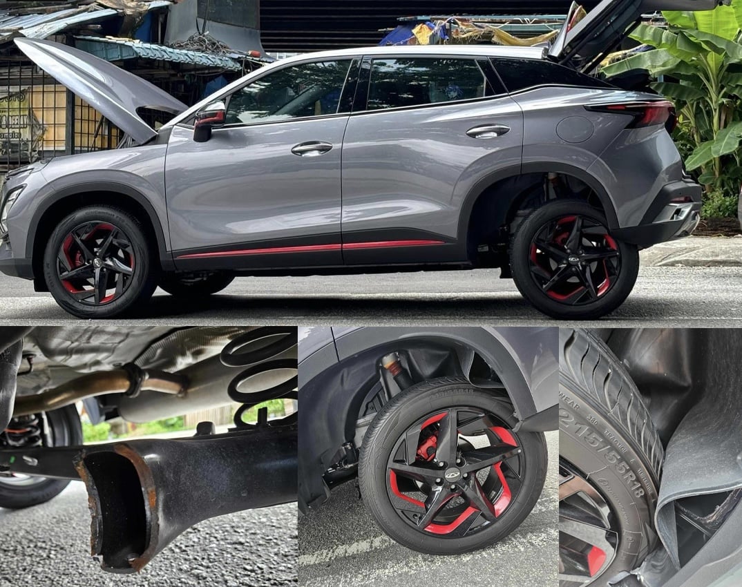 H&igrave;nh ảnh xe Omoda 5 tại Malaysia gặp sự cố g&atilde;y trục sau khi xe đang vận h&agrave;nh