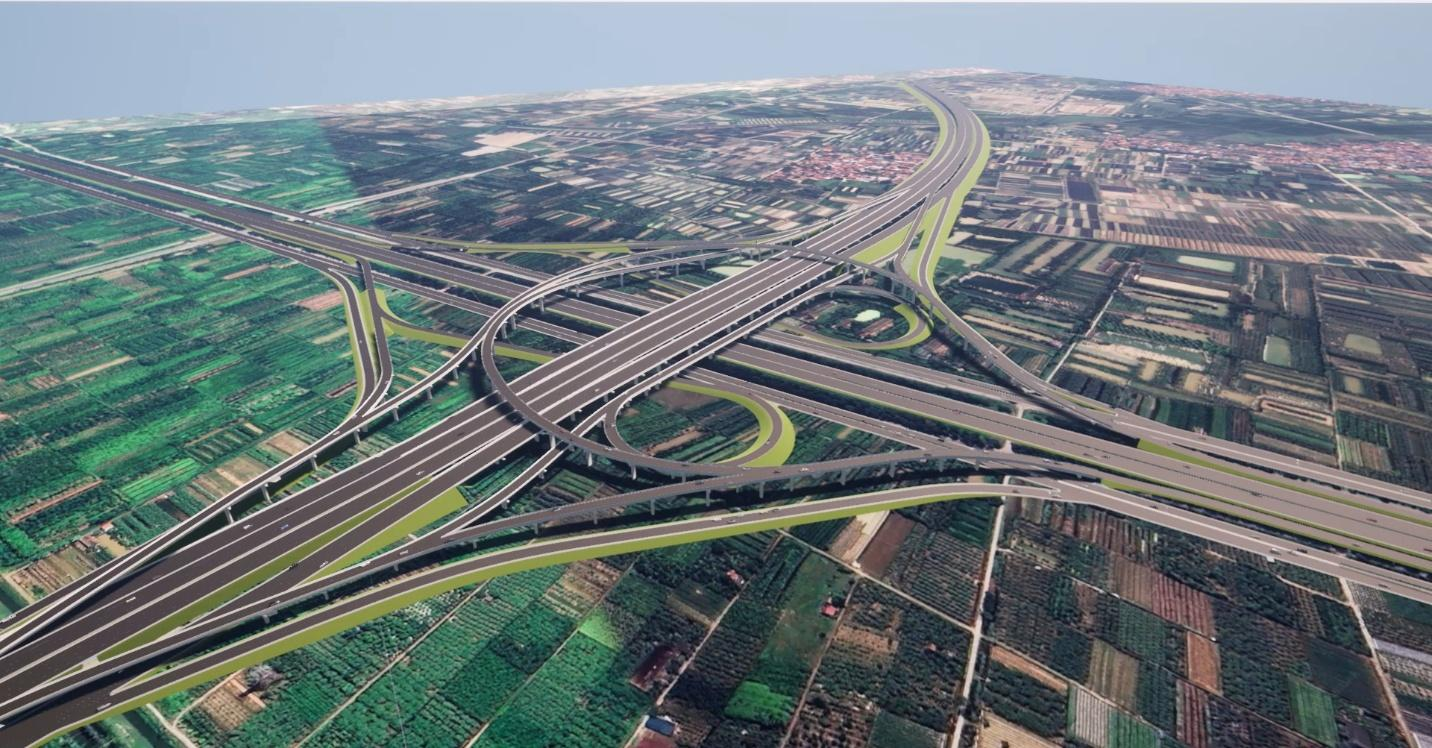 Phối cảnh n&uacute;t giao V&agrave;nh đai 4 với cao tốc H&agrave; Nội &ndash; Hải Ph&ograve;ng