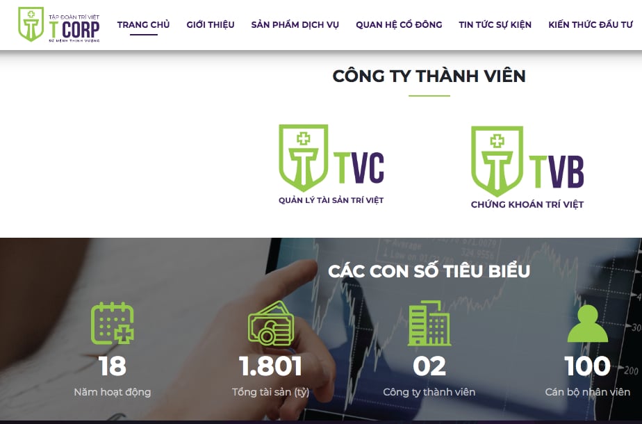 Tập đo&agrave;n Tr&iacute; Việt (T-Corp) bắt đầu từ một c&ocirc;ng ty chứng kho&aacute;n th&agrave;nh lập năm 2006.