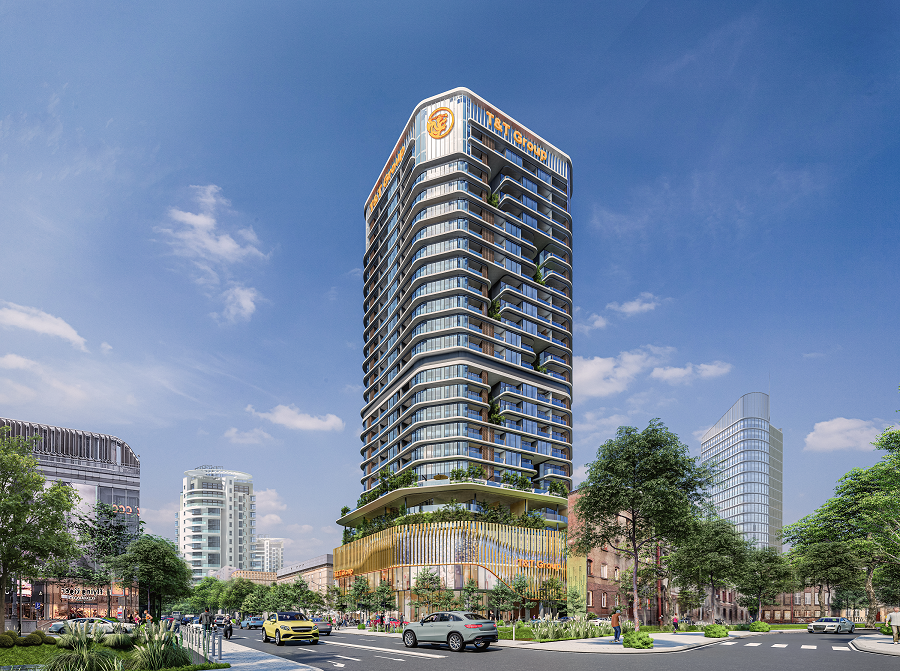 B&agrave; Dư Thị Thanh Nga, Tổng Gi&aacute;m đốc T&amp;T Management v&agrave; &ocirc;ng Matthew Powell, Gi&aacute;m đốc Savills H&agrave; Nội trao đổi hợp đồng hợp t&aacute;c chiến lược với sự chứng kiến của đại diện l&atilde;nh đạo hai doanh nghiệp.