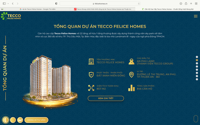 Dự &aacute;n Tecco Felice Homes được quảng c&aacute;o rầm rộ tr&ecirc;n mạng.
